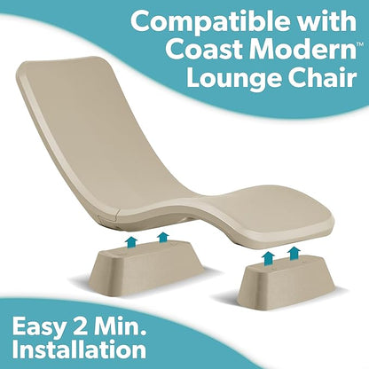 GoSports Coast Modern in Pool Lounge Chair - Waterproof & Weighted Chaise Lounger - Outdoor Pool Furniture for Patio or in Baja Shelf - Sand