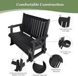 HIPS Patio Glider Two-Seat with Cup Holders, Durable HIPS Material, All-Weather Resistant - Photo 5