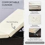 Outsunny Chaise Lounge Chair Set of 2 with 5 Angle Backrest, Outdoor Coffee Table, Water Repellent Cushions - Photo 7