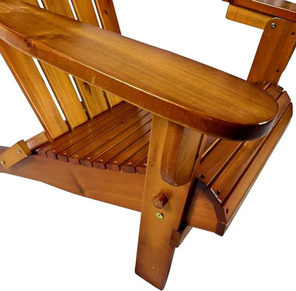 Outdoor or Indoor Wood Adirondack Chair, Foldable, Oak