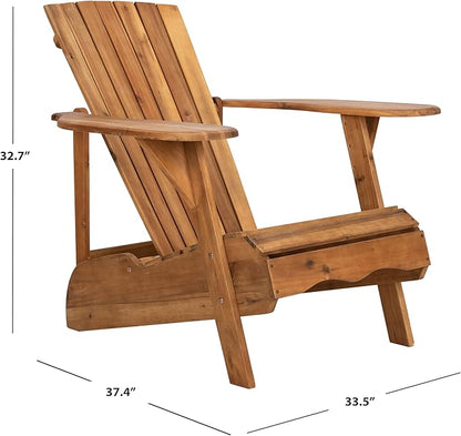 Safavieh Patio Collection Hampton Adirondack Acacia Wood Chair, Natural