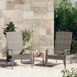 Grey Poly Rattan Adirondack Chair with Powder-Coated Steel Frame for Outdoor Patio and Garden - Photo 1