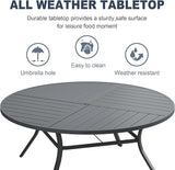 VICLLAX 60" Round Patio Dining Table for 8-10 - Photo 4