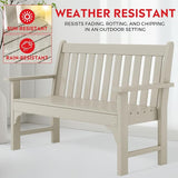 Costaelm Garden Bench, Farmhouse Park Front Porch for Entryway Bench Outdoor Seating Low Bench Patio Bench - Photo 6
