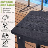Y&M Outdoor Side Table, HIPS Adirondack Small Double Layer Table, Waterproof Square Outside Table - Photo 8