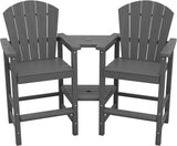 SERWALL Tall Adirondack Chairs Set of 2 with Double Layer Connecting Tray, HDPE Bar Height Outdoor Chairs - Photo 1