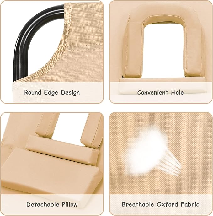 GYMAX Beach Lounge Chair, Sunbathing Chair Patio Lounge Chair Folding Adjustable Recliner with Hole for Face