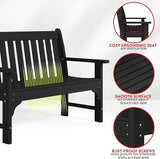 Costaelm Garden Bench, Farmhouse Park Front Porch for Entryway Bench Outdoor Seating Low Bench Patio Bench - Photo 4
