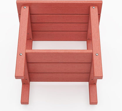 Outdoor Side Table, 2-Tier Small Outdoor Table for Patio, Adirondack Side Tables for Outside or Indoor, Patio End Table for Pool, Porch, Weather Resistant Easy Maintenance-Red