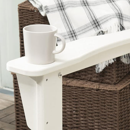Outsunny Adirondack Rocking Chair, All Weather HDPE Porch Rocker, Rocking Fire Pit Chair for Patio, Garden, Lawn, White