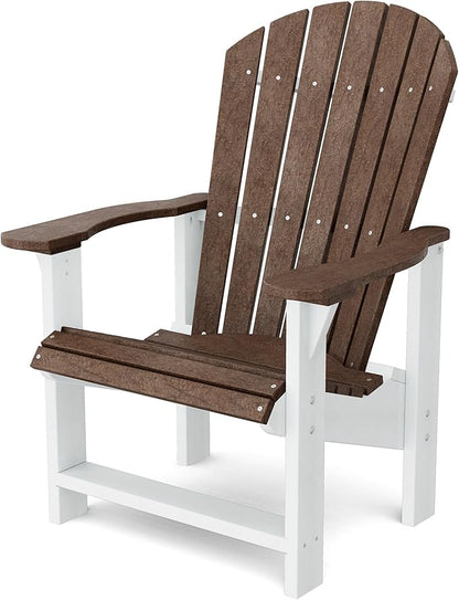 Wildridge Heritage Upright Adirondack Chair, Tudor Brown and White - Outdoor All-Weather Poly Furniture for Patio, Deck, Yard