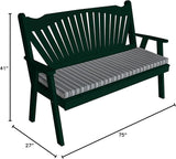 Furniture Barn USA Pine 6' Fanback Garden Bench, Dark Green - Photo 2