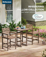 Patio Bar Table, Adirondack Chairs and Table 4 Pieces Set, Bar Height Chairs Set of 4, Outdoor Bar Stools Set - Photo 7