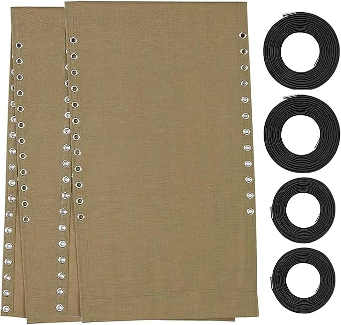 Ostlttyn Zero Gravity Chair Replacement Fabric Kits Set of 2, 17" Repair Cloth with Replacement Bungee Cord for Anti Gravity Sling Outdoor Folding Lounge Lawn Chairs, Tan