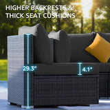 NICESOUL 29.3" High-Back Modern Luxury Patio Corner Sofa, Outdoor Furniture Piece Wide Deep Seat - Photo 3