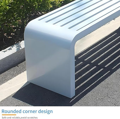 Indoor Outdoor Backless Bench,Stainless Steel Garden Patio Porch Bench, Art Deco Alloy Picnic Bench,Modern Multicolor Park Bench, Waterproof Metal Garden Bench,Steel Frame Outdoor Bench(Brown)