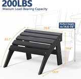 Adirondack Chair with Ottomans Set of 2, HDPE All-Weather Outdoor Footrest - Photo 4