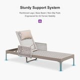 PURPLE LEAF 4 Pieces Outdoor Chaise Lounge Set Rattan Wicker Lounger with Arms Poolside Furniture Adjustable Recliners - Photo 7