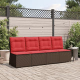 Outdoor Reclining Patio Sofa, Single Seat PE Rattan Garden Chair with Adjustable Backrest - Photo 4