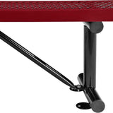 Global Industrial 6'L Heavy Duty Expanded Metal Mesh Flat Bench with Steel Frame, Portable Outdoor Bench - Photo 7