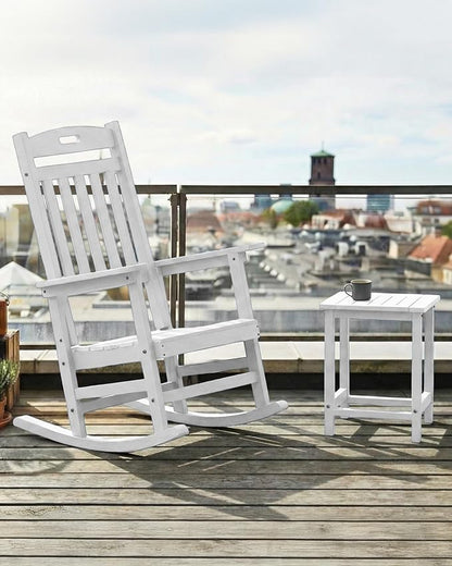 YEFU Outdoor Rocking Chair Porch: Patio Rocking Chair for Adult, Outdoor Rocker Weather Resistant, Easy to Assemble, Safe&Comfortable, White