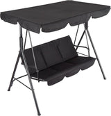 Porch Swing Chair with Adjustable Canopy for Adults 3-Seat Patio Glider Bench with Thick Cushions Steel Frame Outdoor - Photo 8