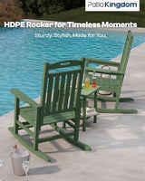 Classic Outdoor Rocking Chair Set with Side Table & 11FT Cantilever Umbrella, 4-Piece HDPE Rocking Lawn Chairs - Photo 7