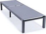 LeisureMod Marlin Aluminum Outdoor Chaise Lounge Chair (Set of 2) - Mesh Sling Fabric Seat Black Aluminum Frame Beach - Photo 5
