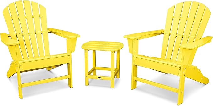 POLYWOOD South Beach 3-Piece Adirondack Chair Set with Side Table