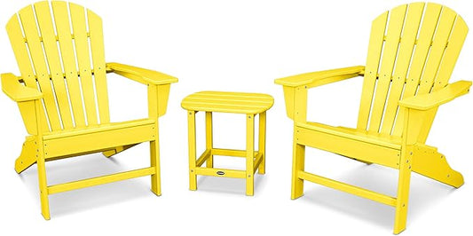 POLYWOOD South Beach 3-Piece Adirondack Chair Set with Side Table