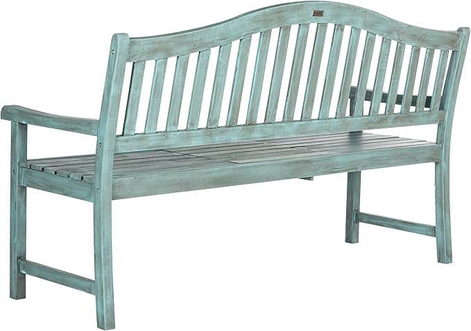SAFAVIEH Outdoor Collection Mischa Natural Brown Bench
