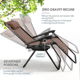 Nestl Zero Gravity Chairs Set of 2, Patio Lounge Chair Outdoor with Pillows & Cup Holder Trays - Photo 4