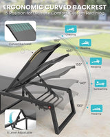 Aluminum Pool Lounge Chairs Set of 2 with 1 Side Table - Photo 4