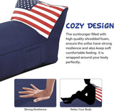 Outdoor Chaise Lounge Chair, Sunbed UV Resistant American Flag Sofa Couch Patio Waterproof Outside Sunlounge Reclining - Photo 3