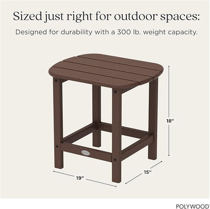 POLYWOOD SBT18MA South Beach 18" Outdoor Side Table, Mahogany
