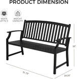 Grand patio 52" Farmhouse Outdoor Bench, Garden Benches with Anti-Rust Aluminum Powder Coated Frame - Photo 3