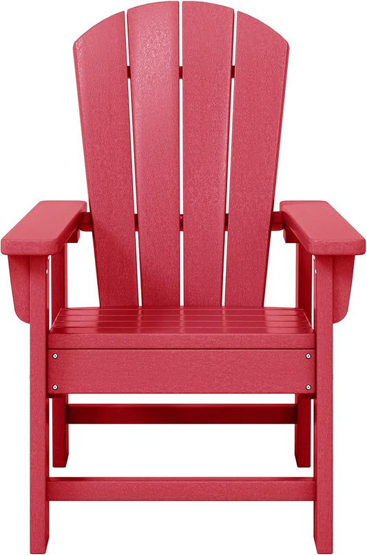 WestinTrends Malibu Kids Outdoor HDPE Adirondack Plastic Patio Chair, Red