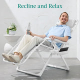 Best Choice Products Adjustable Zero Gravity Chair, Monochromatic Color Folding Patio Recliner w/Side Tray - Photo 4