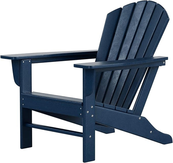 Costaelm Outdoor Adirondack Chair, HDPE Patio Chair, Weather Resistant Lawn Firepit Outside Chairs for Porch, Poolside - Photo 1