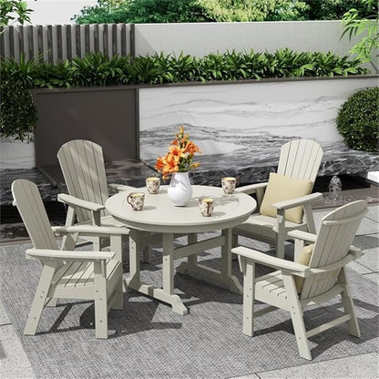 Costaelm Outdoor Adirondack Chair, HDPE Patio Balcony Pool Chair, Modern Front Porch Fire Pit Backyard Chair, Garden Resin Lounge Chair for Outside, Sand