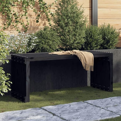 Patio Bench Extendable Black 83.7"x15.9"x17.7" Solid Wood Pine,Extendable Solid Pine Wood Garden Bench for Outdoor Patio Terrace Lawn Patio Furniture & Accessories
