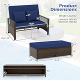 Tangkula Patio Rattan Daybed with 4-Level Adjustable Backrest - Photo 3