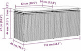 Garden Bench Deck Bench Patio Bench with Cushion Brown 43.3"x15.7"x17.3" Poly Rattan - Photo 3