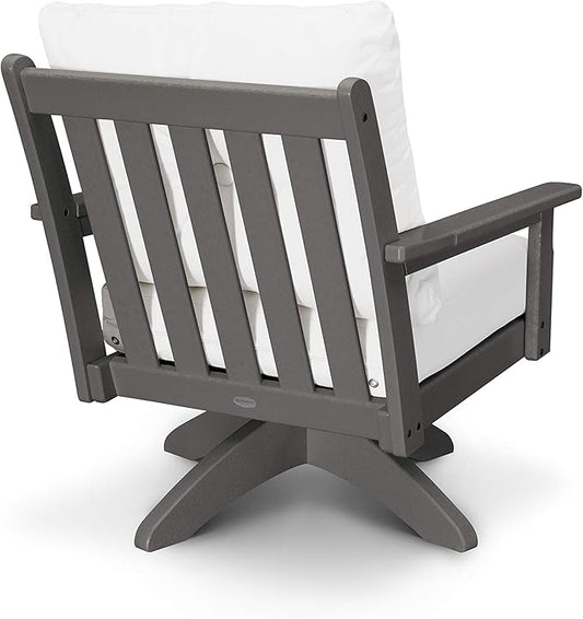 POLYWOOD® Vineyard Deep Seating Swivel Chair in Sand/Spa