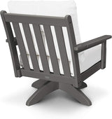 POLYWOOD® Vineyard Deep Seating Swivel Chair in Mahogany/Cast Ash - Photo 3