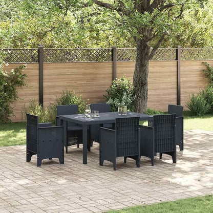 vidaXL Garden Table Anthracite 59.06 x 39.37 x 28.74 in Poly Rattan, Modern Garden Table, Rectangular, Durable Poly Rattan Dining Furniture for Outdoor Patio, Weather-Resistant Seating Area