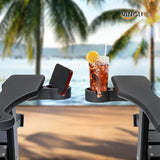 VINGLI Back-Adjustable Plastic Folding Adirondack Chairs with Retractable Footrest & 2-in-1 Cup Holders - Photo 2