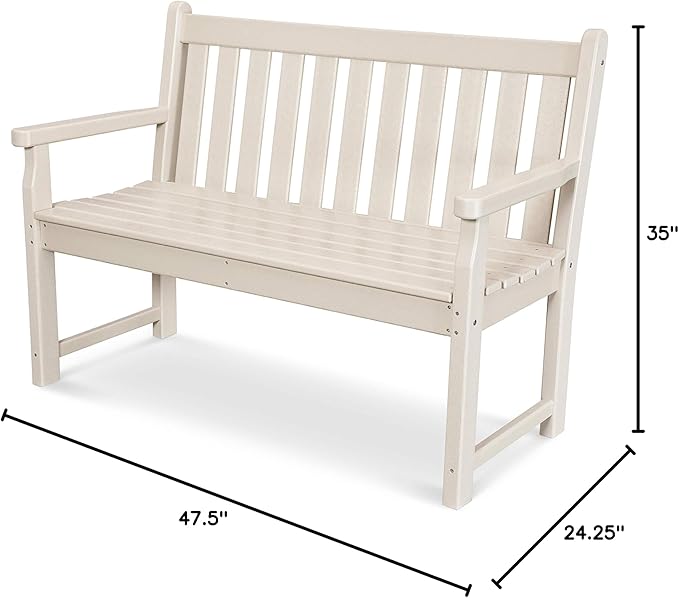 POLYWOOD TGB48SA Traditional Garden 48" Bench, Sand