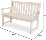 POLYWOOD TGB48SA Traditional Garden 48" Bench, Sand - Photo 2