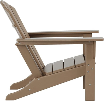 WestinTrends Dylan Outdoor Adirondack Chair, Weathered Wood